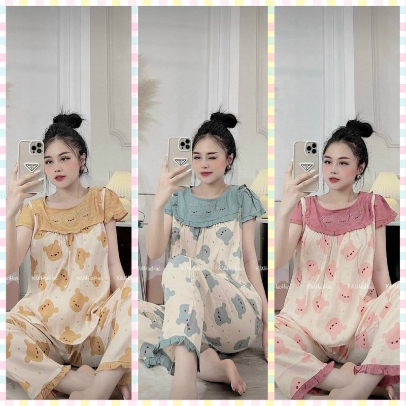Bộ đồ bầu và sau sinh rẻ đẹp thiết kế thời trang có khóa cho mẹ bầu mặc nhà mẹ sau sinh cho con bú B18