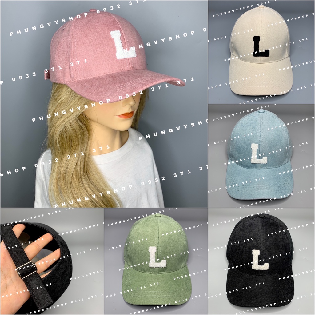 Mũ LƯỠI TRAI unisex cực hot nam nữ - THÊU XÙ Chữ L - nón kết basic đơn giản