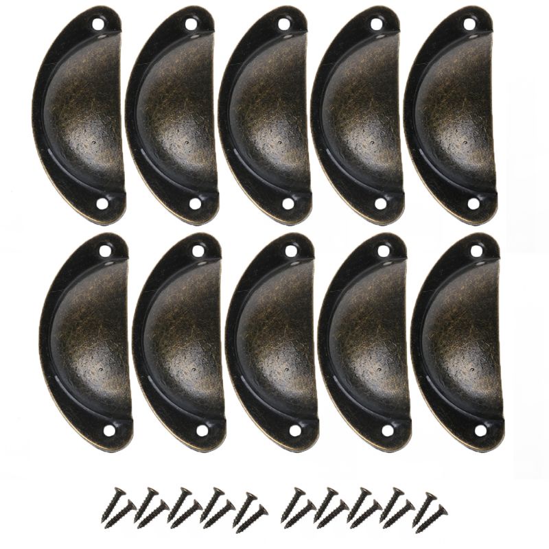 Set 10 Tay Nắm Cửa Hình Bán Nguyệt Phong Cách Vintage