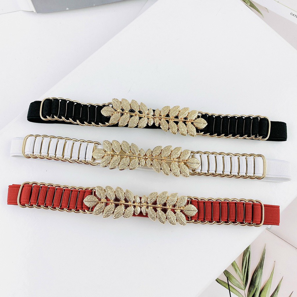 Dây nịt thun xếp ly xinh bản 2cm hot hit hình lá xinh cực hot