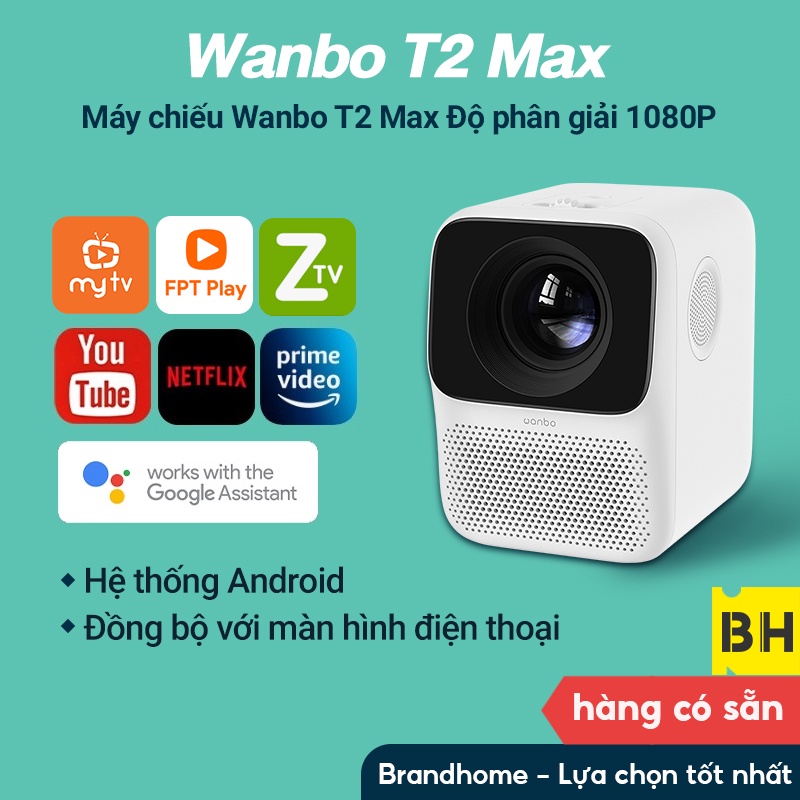 Máy Chiếu Thông Minh Wanbo T2 MAX LCD Hỗ Trợ Đèn LED 1080P hỗ trợ AI / Máy chiếu Mini X1 Pro - BẢN QUỐC TẾ