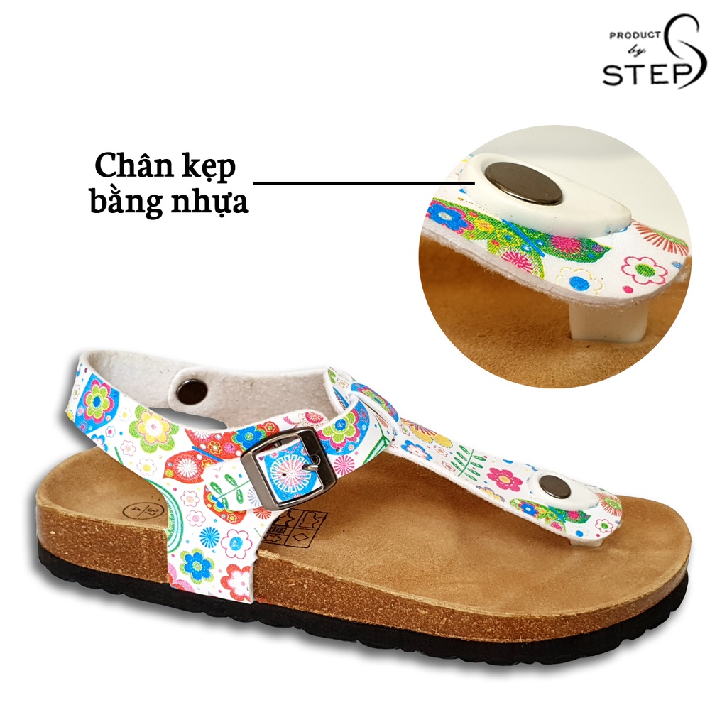 Giày đế trấu EVA in hoa văn quai kẹp bản