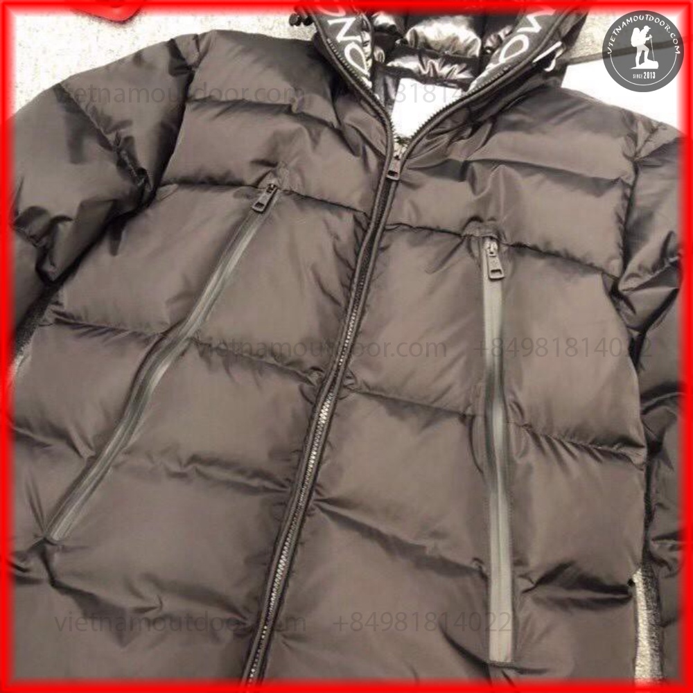 Áo khoác nam lông vũ Moncler giữ nhiệt cực ấm Áo phao lông vũ hàng thiết kế cổ áo chữ thêu cực sang trọng