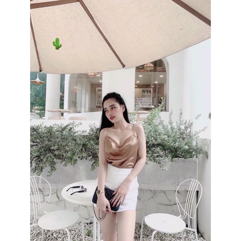 🍀Áo kiểu phi bóng dây xích sang chảnh xinh