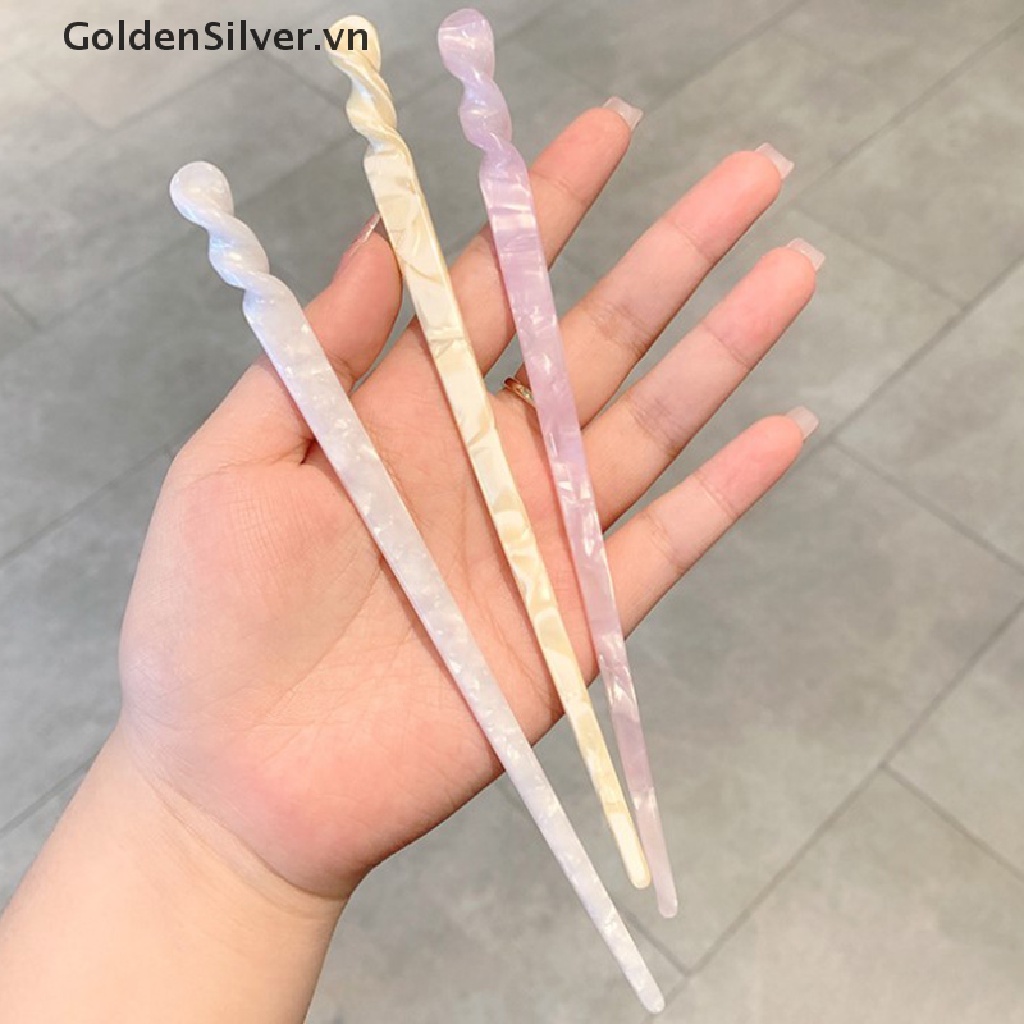 Trâm Cài Tóc Đính Đá resin Màu Bạc Phong Cách Trung Hoa Cho Nữ