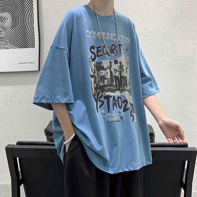 Áo thun tay ngắn dáng rộng size lớn S-8XL phong cách hip hop mới thời trang mùa hè năng động