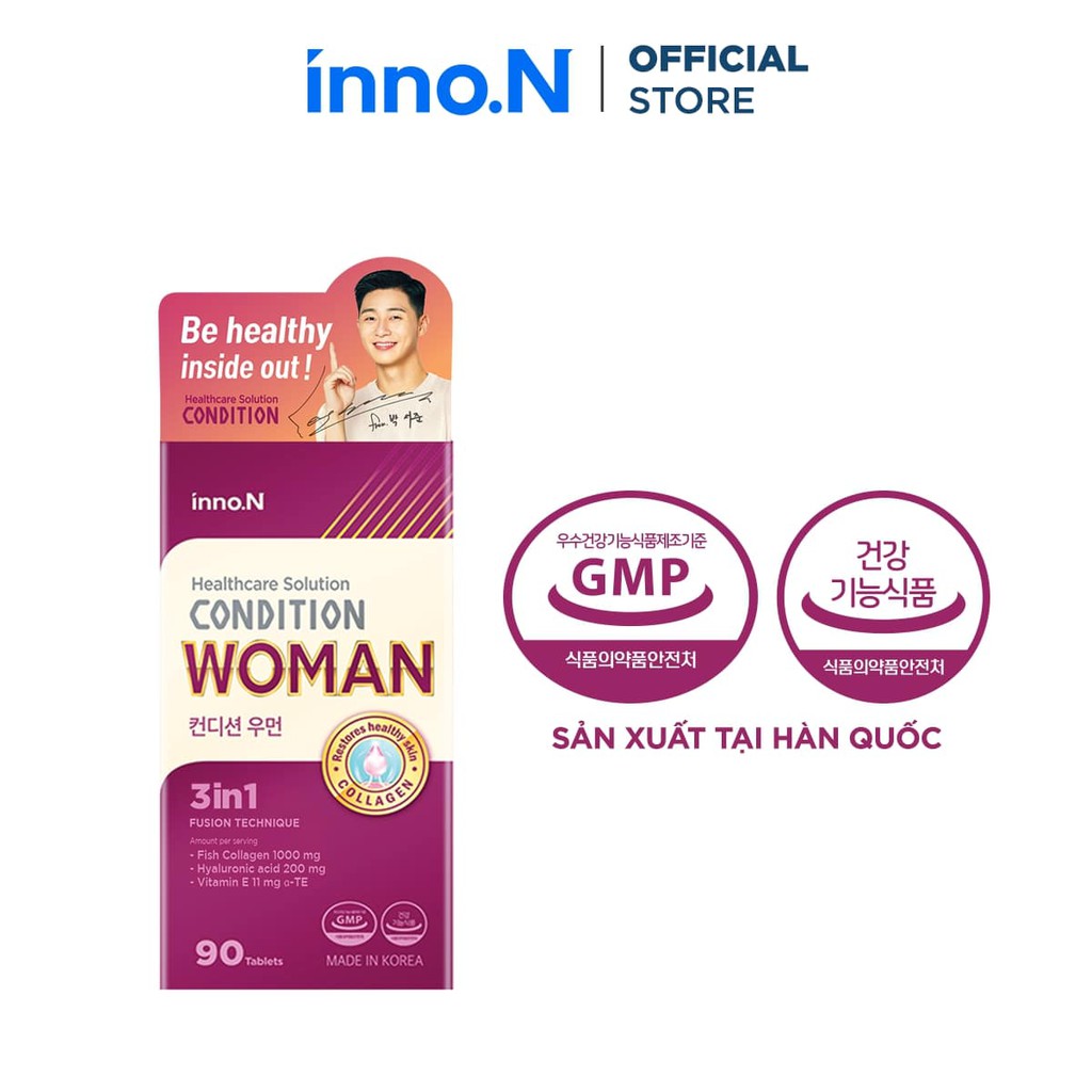 [inno.N] Viên uống collagen và cấp ẩm Condition Woman hỗ trợ làm tăng vẻ đẹp làn da-Hộp 90 Viên