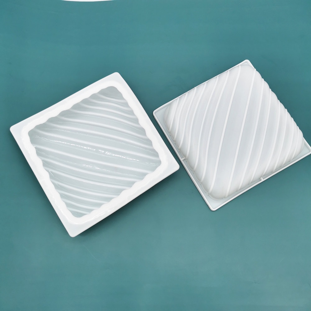 Khuôn Silicone Làm Bánh mousse Hình Vuông Kẻ Sọc diy