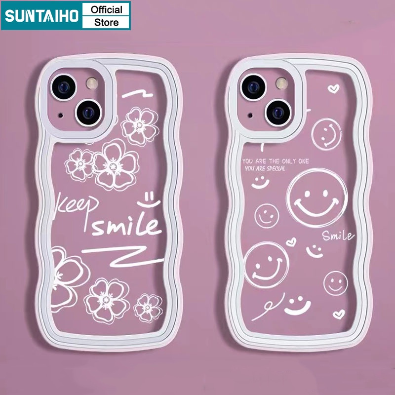 Suntaiho Ốp lưng iphone Ốp Điện Thoại mềm trong suốt in họa tiết xinh xắn thích hợp cho iPhone 13 11 12 Pro Max X XS Max XR 7 8 Plus