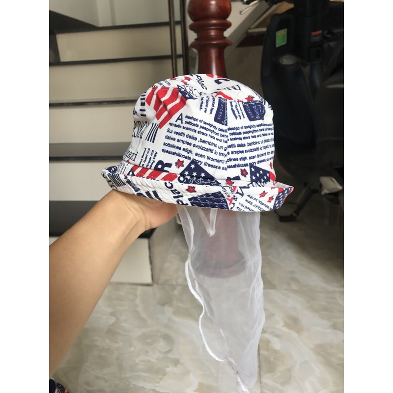 Nón mũ bo lá cờ có màng che cho bé từ 6 tháng đến 2 tuổi