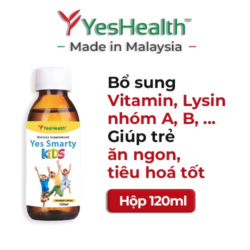 Siro Giúp Trẻ Em Ăn Ngon Miệng, Tăng Sức Đề Kháng, Tăng Cường Tiêu Hóa Yes Smarty Kids- Lọ 120ml