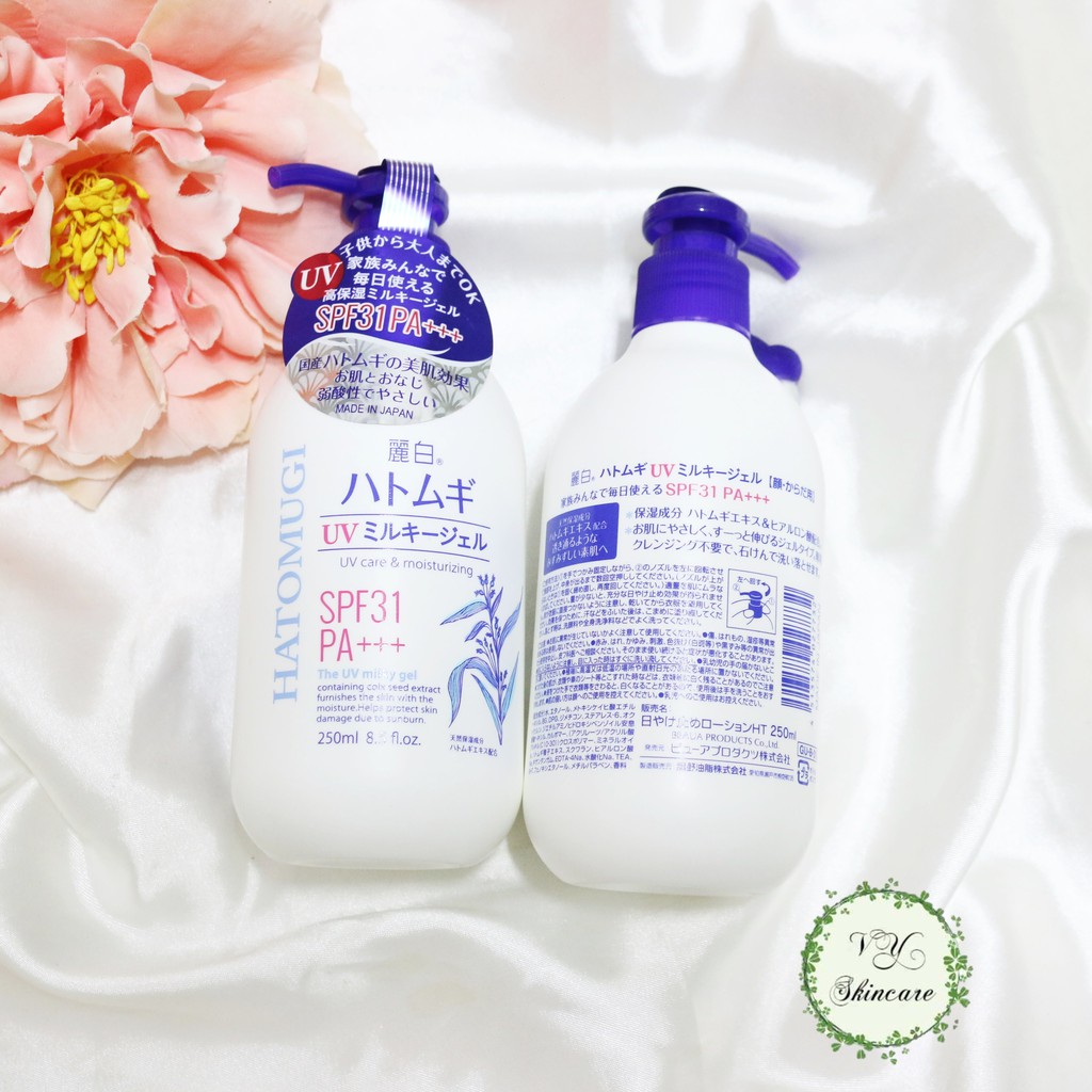 Sữa Dưỡng Thể Chống Nắng HATOMUGI SPF31 PA+++ UV Care &amp; Moisturizing 250ml