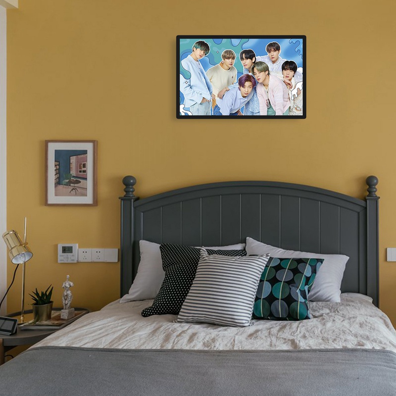 Tranh Đính Đá Kim Cương Toàn Bộ Hình Vẽ Nhóm Nhạc BTS Trang Trí Nhà Cửa DIY