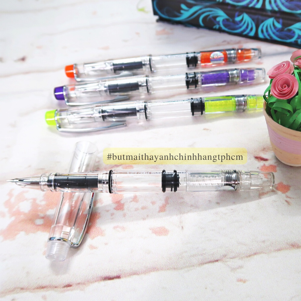 Bút mài thầy Ánh SH069 ngòi lá tre nét nhỏ tự tạo thanh đậm