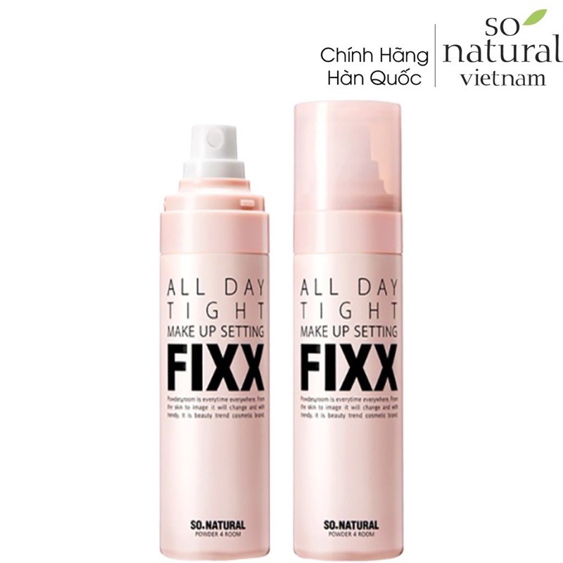 Xịt Khóa Nền Giữ Lớp Trang Điểm Dưỡng Ẩm Bắt Sáng So Natural All Day Tight Make Up Setting Fixx 75ml | BigBuy360 - bigbuy360.vn