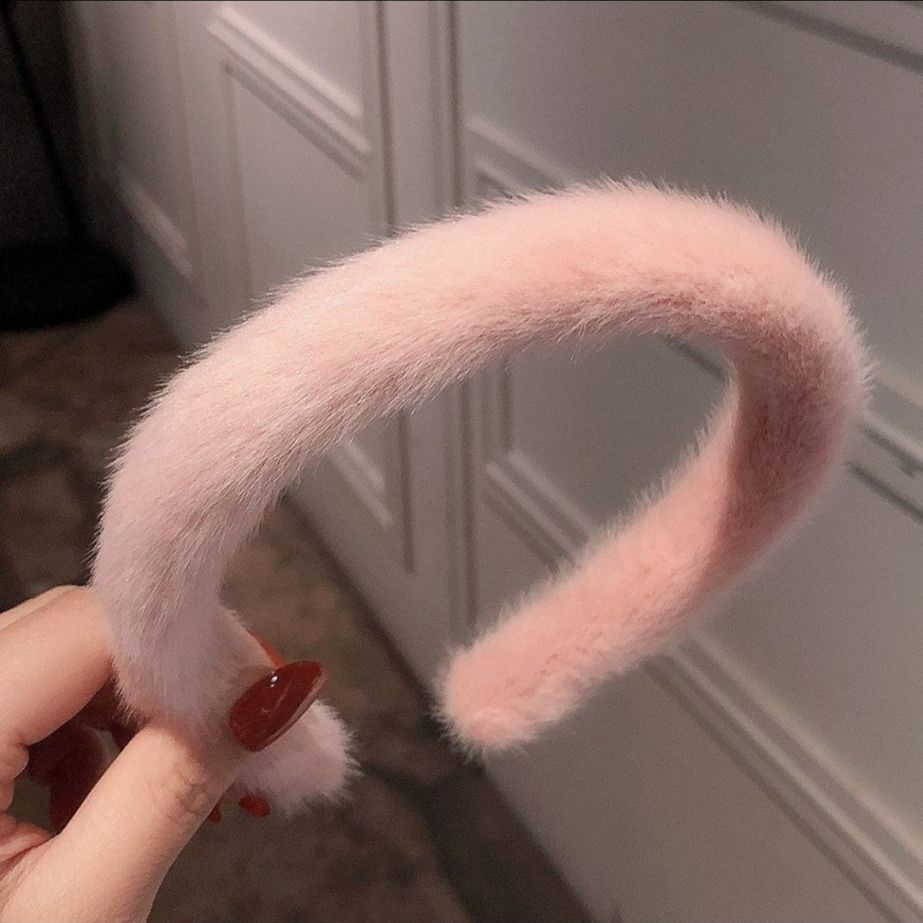 Băng Đô Phối Lông Thỏ Đáng Yêu Thời Trang Dễ Thương Phong Cách Hàn Quốc Cho Nữ