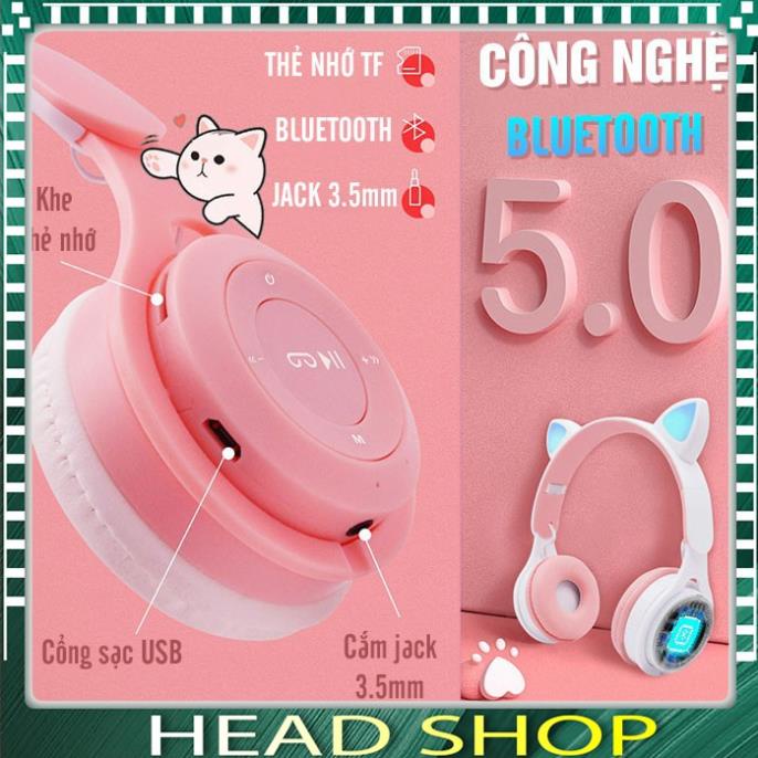Tai Nghe Chụp tai Mèo Bluetooth P47 ST71 Headphone Dễ Thương Có Mic, Âm Bass Mạnh Mẽ PIN TRÂU tiện lợi