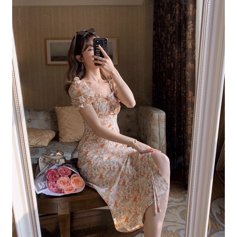 [Mã WAMT1505 giảm 10K đơn 0K] 🍊 VÁY HOA NHÍ XẺ 🍊( có ảnh thật, shop chụp) | BigBuy360 - bigbuy360.vn