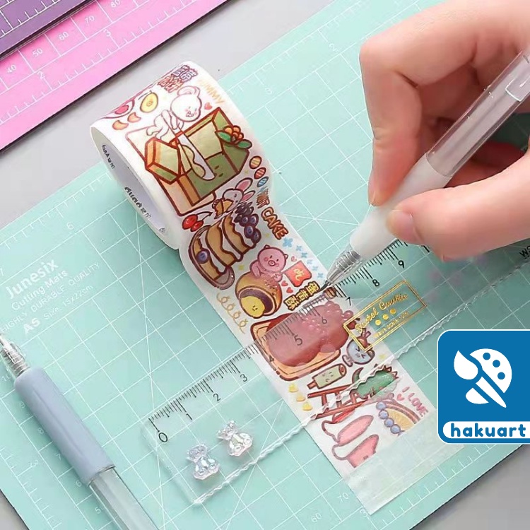 Dao cắt/chạm khắc sticker dạng bút có thể thu gọn màu sắc morandi sáng tạo diy - Họa cụ hakuart