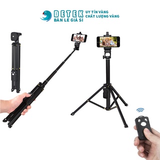 Tripod 3 chân 1688 kèm kẹp điện thoại kiêm gậy chụp hình selfie tích hợp Remote kết nối bluetooth cho điện thoại