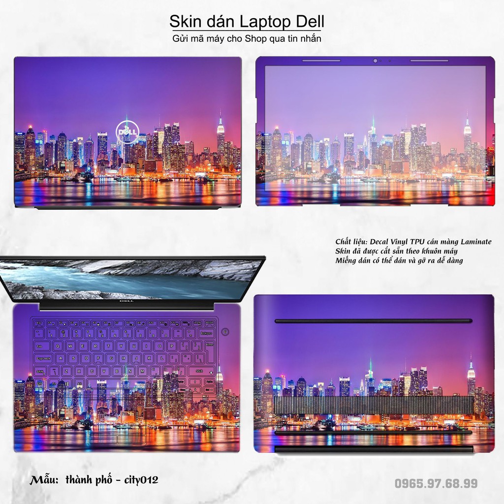 Skin dán Laptop Dell in hình thành phố nhiều mẫu 2 (inbox mã máy cho Shop)