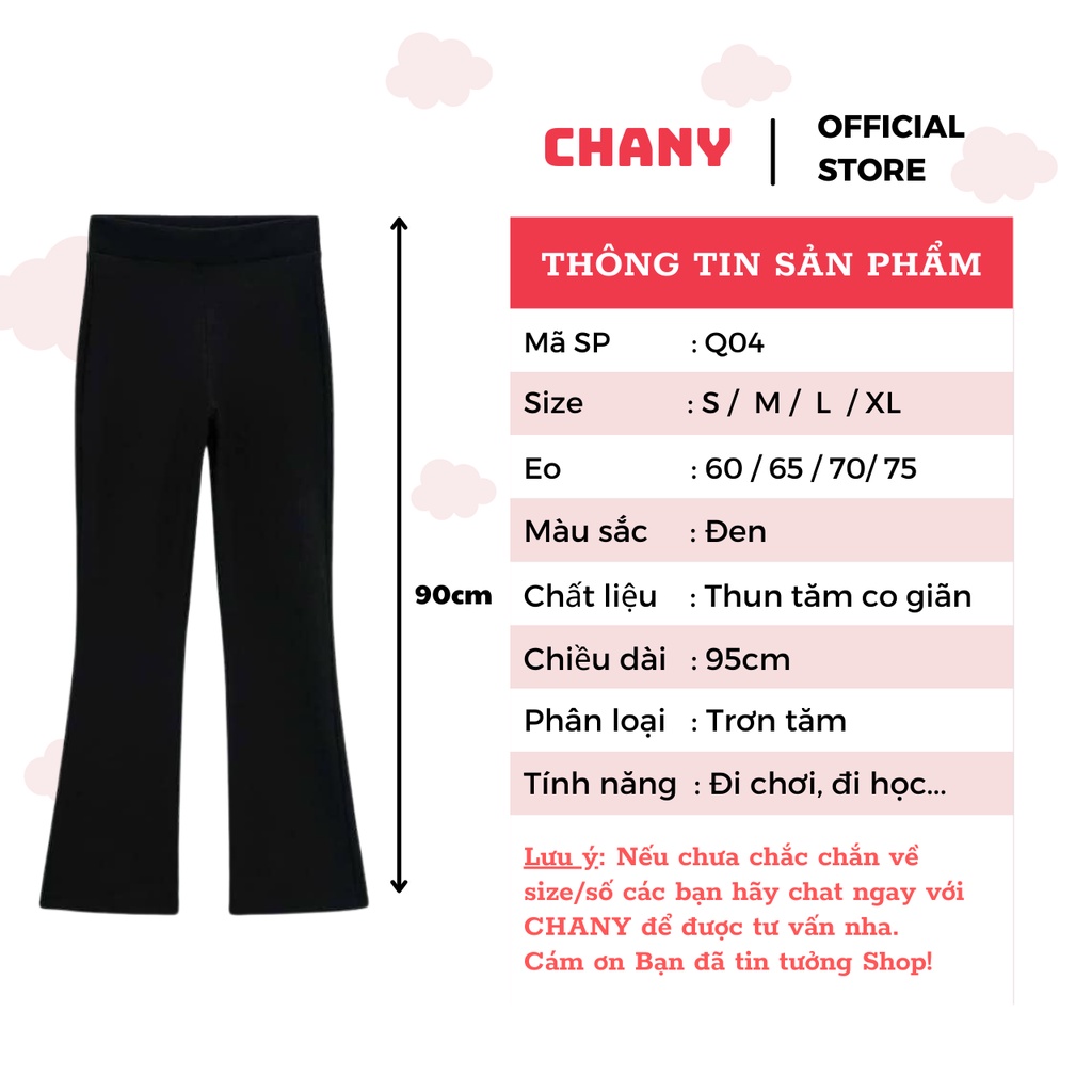 Quần loe vintage thun tăm siêu hack dáng CHANY STORE Q05