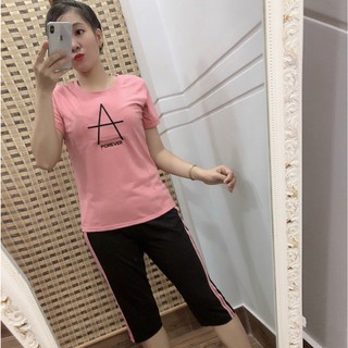 Đồ Bộ Thun Quần Lửng Phối Viền