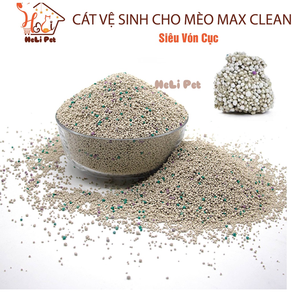 Cát Vệ Sinh Cho Mèo Max Clean Hương CAFE 4Kg Siêu Vón Siêu Ít Bụi - HeLiPet