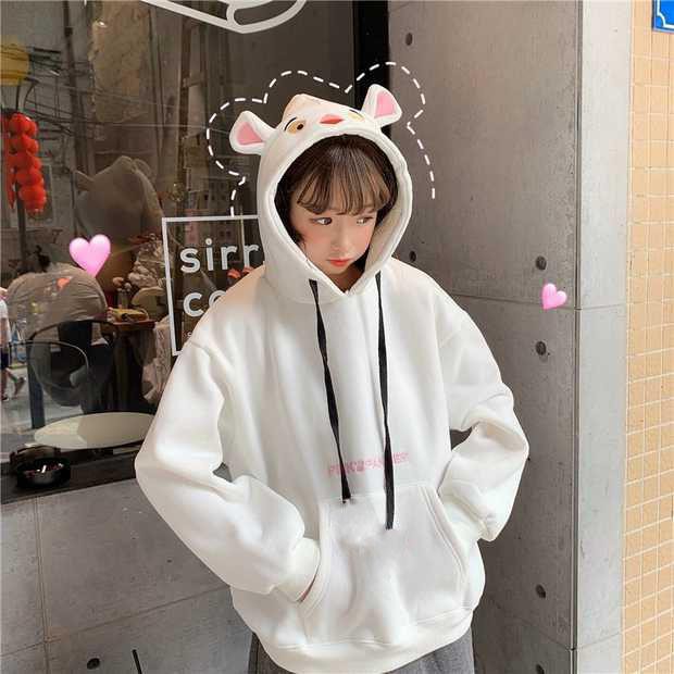 Áo Khoác Hoodie Nỉ Thời Trang Nữ Chui Đầu Nón Mặt Chú Báo Hồng Siêu Hot ❤️FREESHIP❤️ | BigBuy360 - bigbuy360.vn