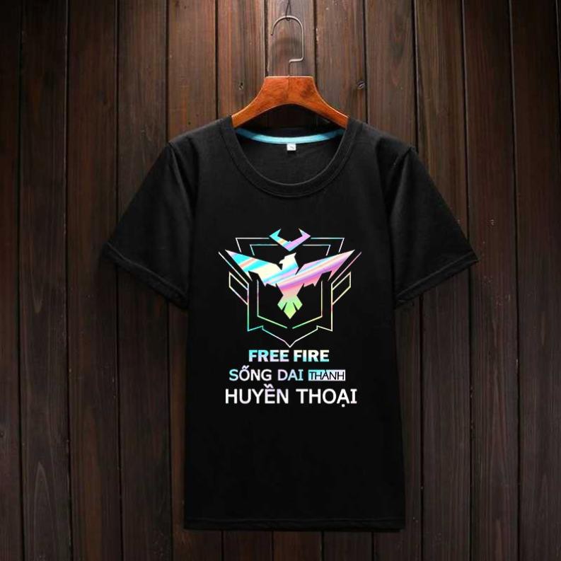 SALE ÁO FF -  Áo thun decal phản quang 7 màu free fire sống dai thành huyền thoại mẫu mới nhât