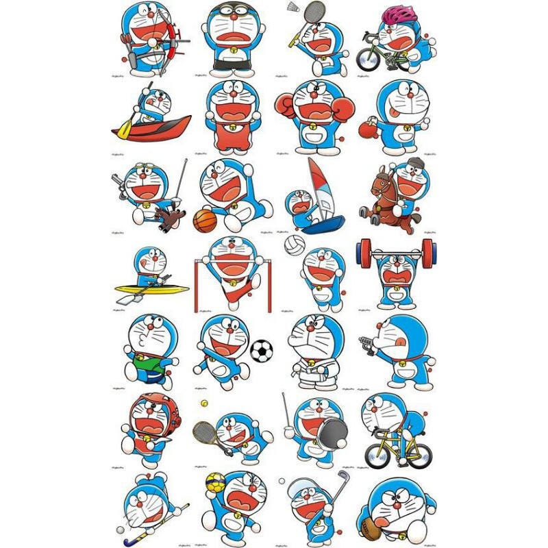Doraemon Sticker Dán Trang Trí Laptop / Tủ Lạnh / Va Ly Hình Doremon Đáng Yêu