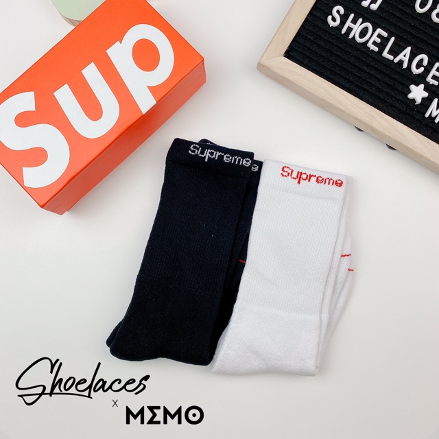 Tất Vớ Supreme x Hanes Cushion Crews - Pack 2 Đôi Nguyên
