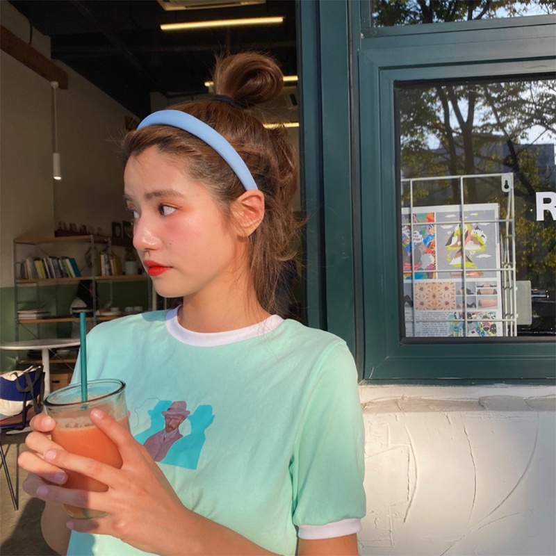 Băng Đô Cài Tóc Chống Trượt Màu Sắc Trơn Phong Cách Hàn Quốc Thời Trang Bốn Mùa