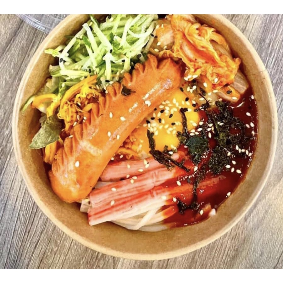 50 Tô giấy kraft chịu nhiệt cao đựng phở, bún bò, mì, hủ tíu, cơm, gà, nắp nhựa pp