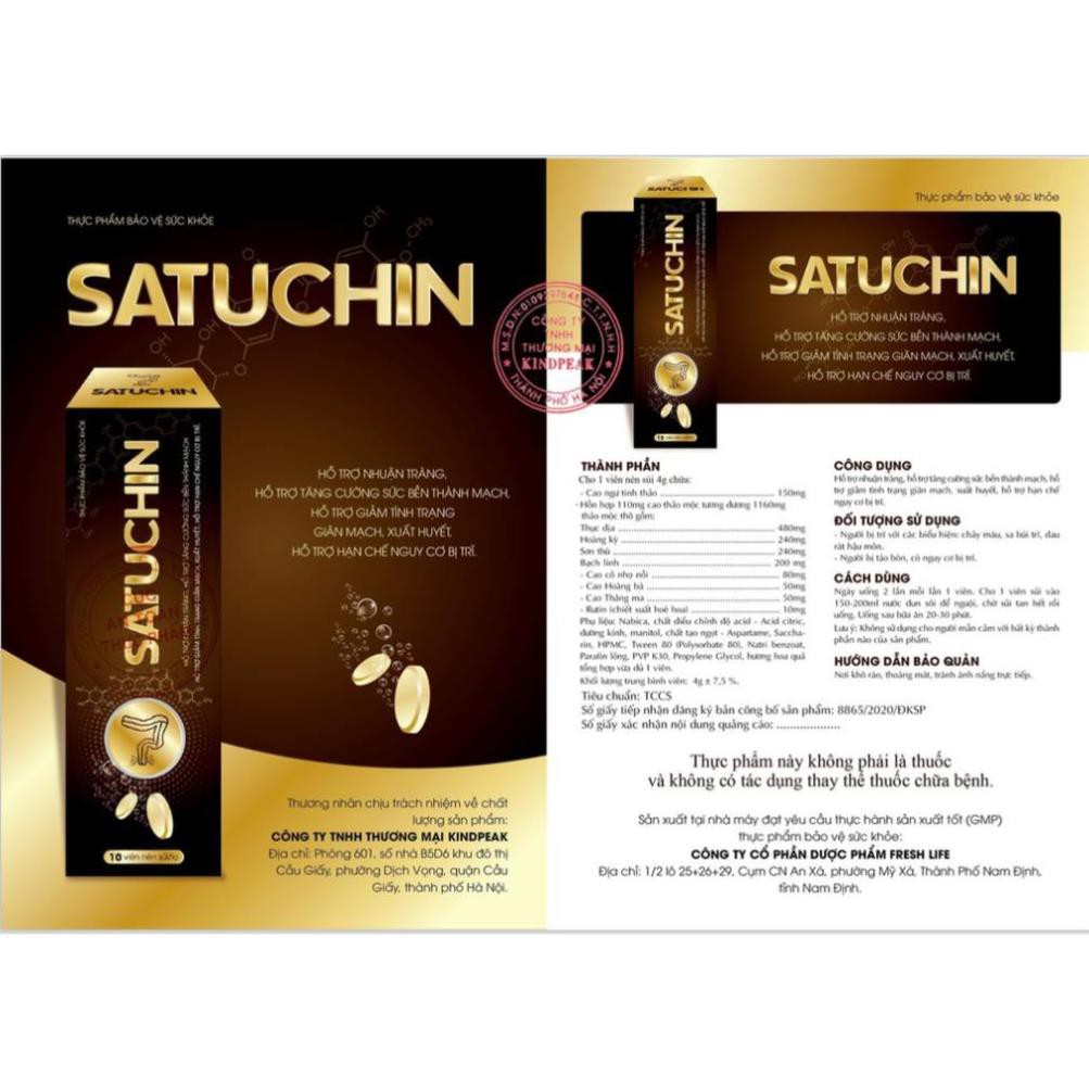✅CAM KẾT CHÍNH HÃNG - SATUCHIN (Hộp 3 tuýp sủi) – Viên sủi trĩ chiết xuất từ hoa hòe | BigBuy360 - bigbuy360.vn