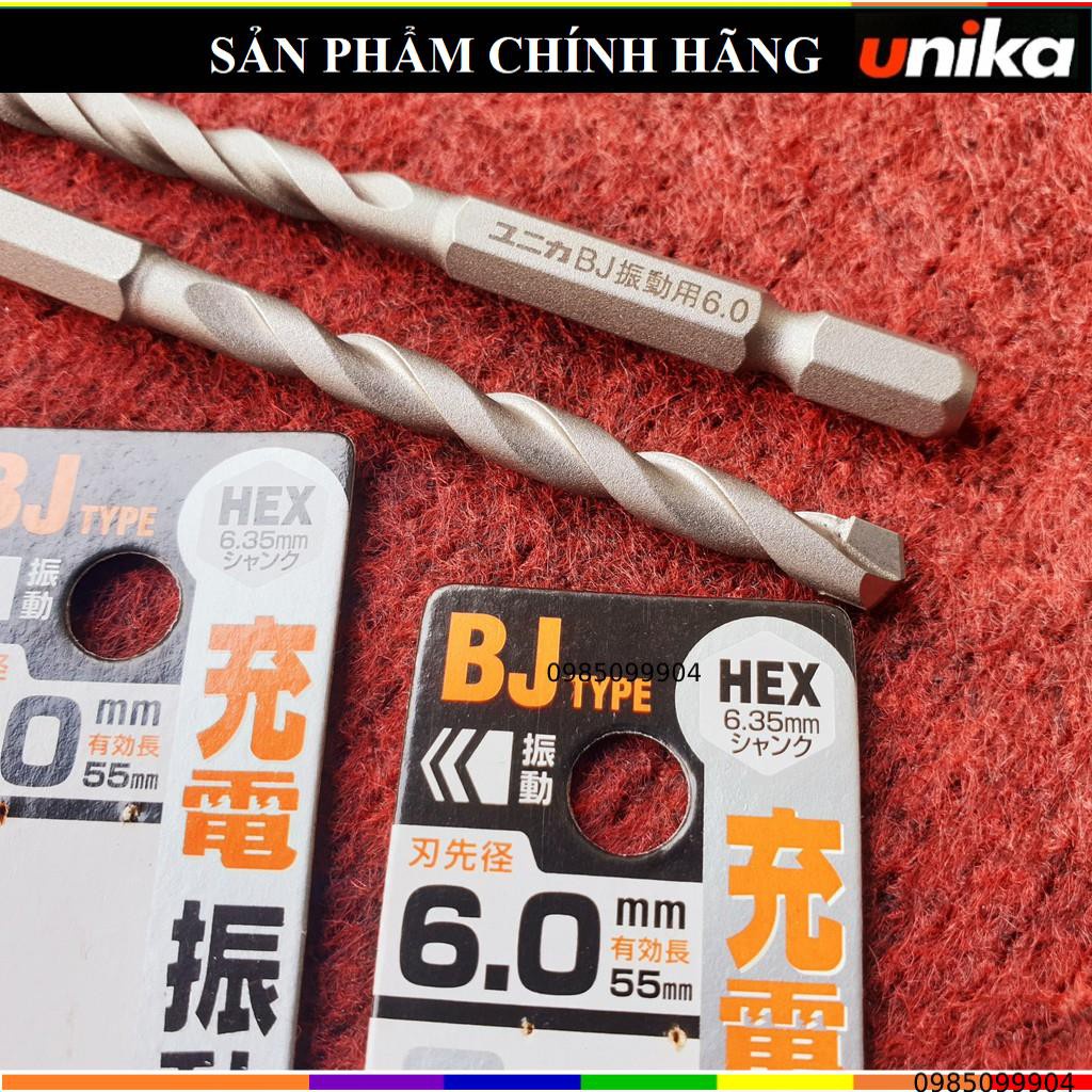 Mũi khoan bê tông Unika mã BJ  chuyên vữa xi măng-plastic, bê tông, nhựa PVC, đá phiến