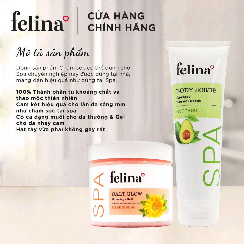 muối tắm Tẩy tế bào chết Felina 500g