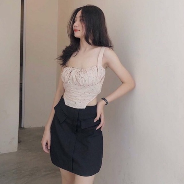 Áo hai dây, áo kiểu cho nữ vải thêu hoa, phong cách lolita vừa ngọt vừa sexy gợi cảm LuKush