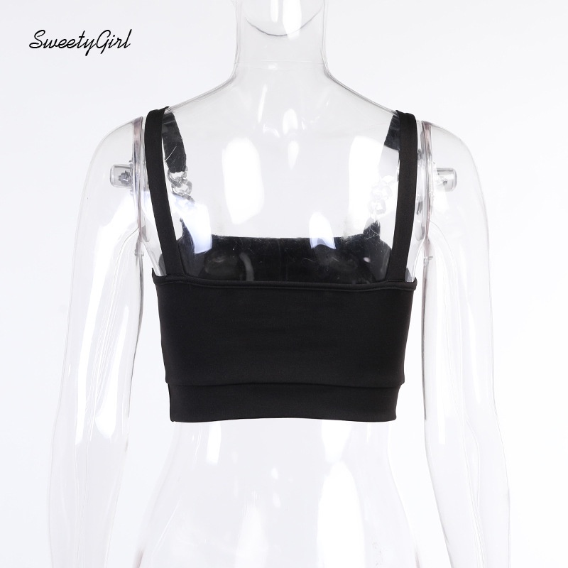 Áo tank top màu trơn phối dây xích kim loại thời trang dành cho nữ