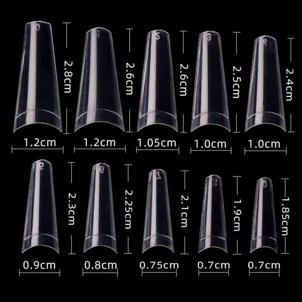 Bộ 100 Móng Tay Giả Trong Suốt/Trắng Tự Nhiên Trang Trí Móng Tay DIY