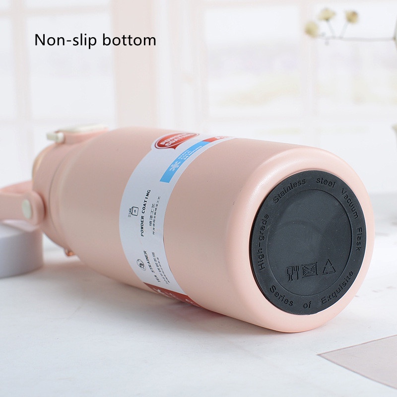 Bình Nước Giữ Nhiệt Dung Tích Lớn 1300Ml Bằng Thép Không Gỉ Kèm Ống Hút