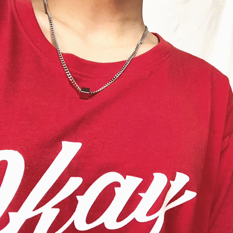 Vòng cổ kiểu dáng hình học phong cách hiphop Hàn Quốc