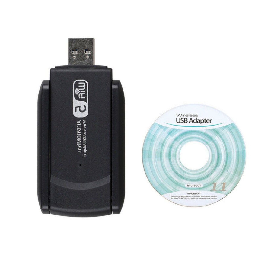 USB Thu Phát Wifi 1200mbps tốc độ cao 2 râu ăng ten kép cho Laptop PC 2.4 / 5g cổng cắm usb 3.0 RTL8812BU (A01)]