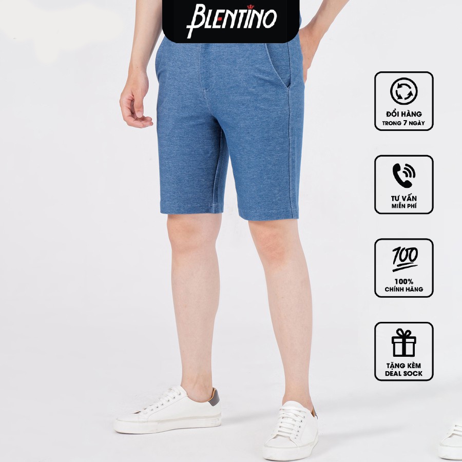 Quần Short Nam Vải Da Cá Cotton Thoáng Mát BLENTINO BL-S01 Hàng Chính Hãng