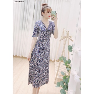 D505 ĐẦM LỤA HOA DÁNG DÀI