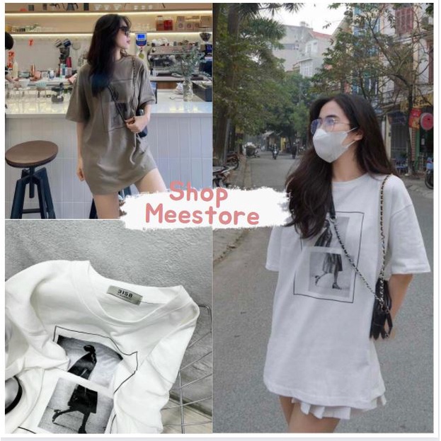 Áo Thun 3158 In Hình Cô Gái MEESTORE - Phông Dáng Rộng Tay Lỡ In 5D Sắc Nét Cute Cá Tính