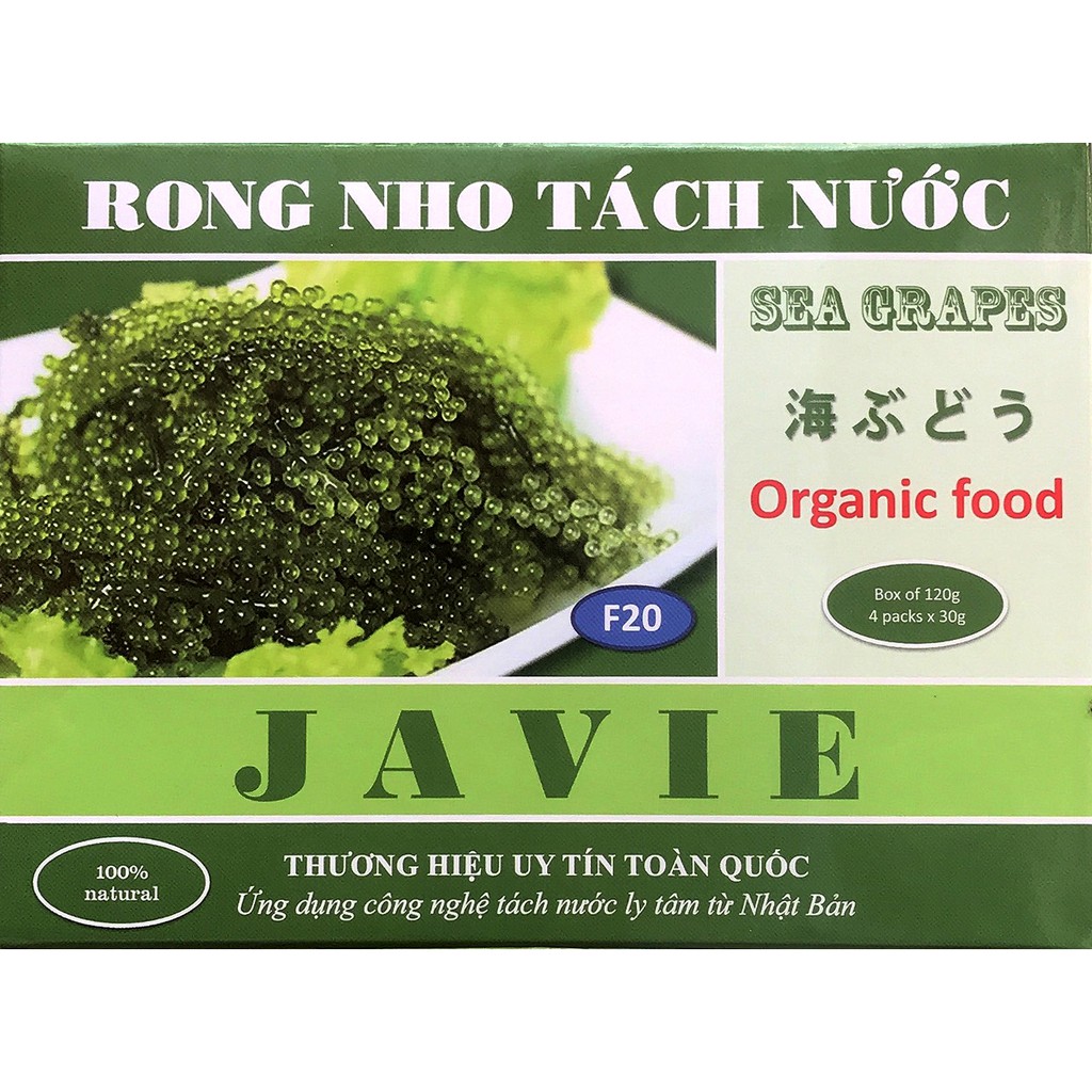 ✔ Hộp 250gr (gồm 5 gói) Rong nho tách nước tặng 5 gói sốt mè. rong biển khô. rong nho tách nước