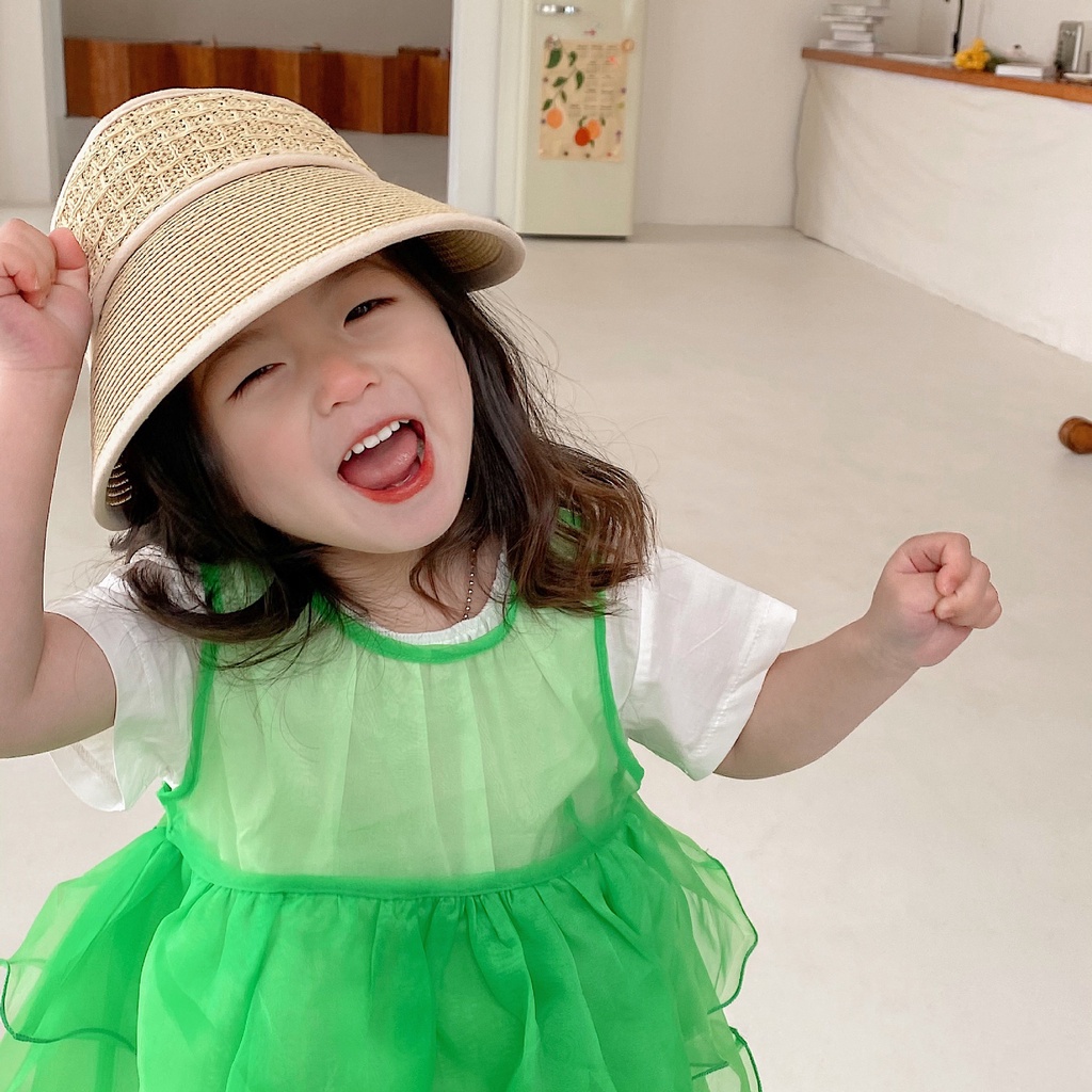 Nón Vành Rộng Hở Chóp Chống Nắng Thời Trang Đi Biển Mùa Hè Mới Cho Bé