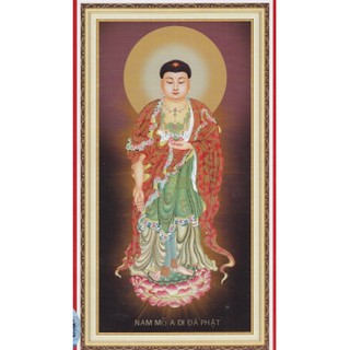 Tranh thêu chữ thập Phật A di đà - DLH-222613 -41x73