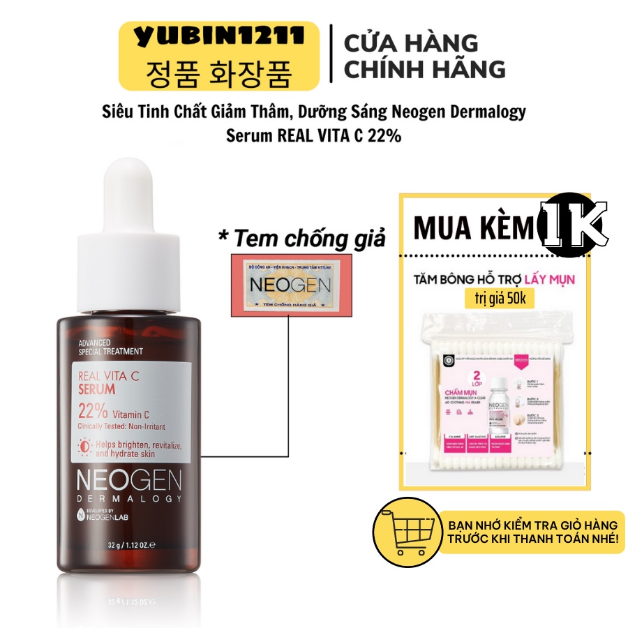 Tinh chất làm sáng da NEOGEN DERMALOGY REAL VITA C SERUM 30ml